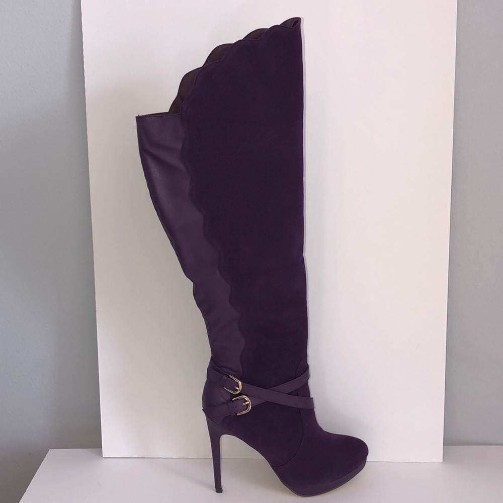 Purple Heeled Boot